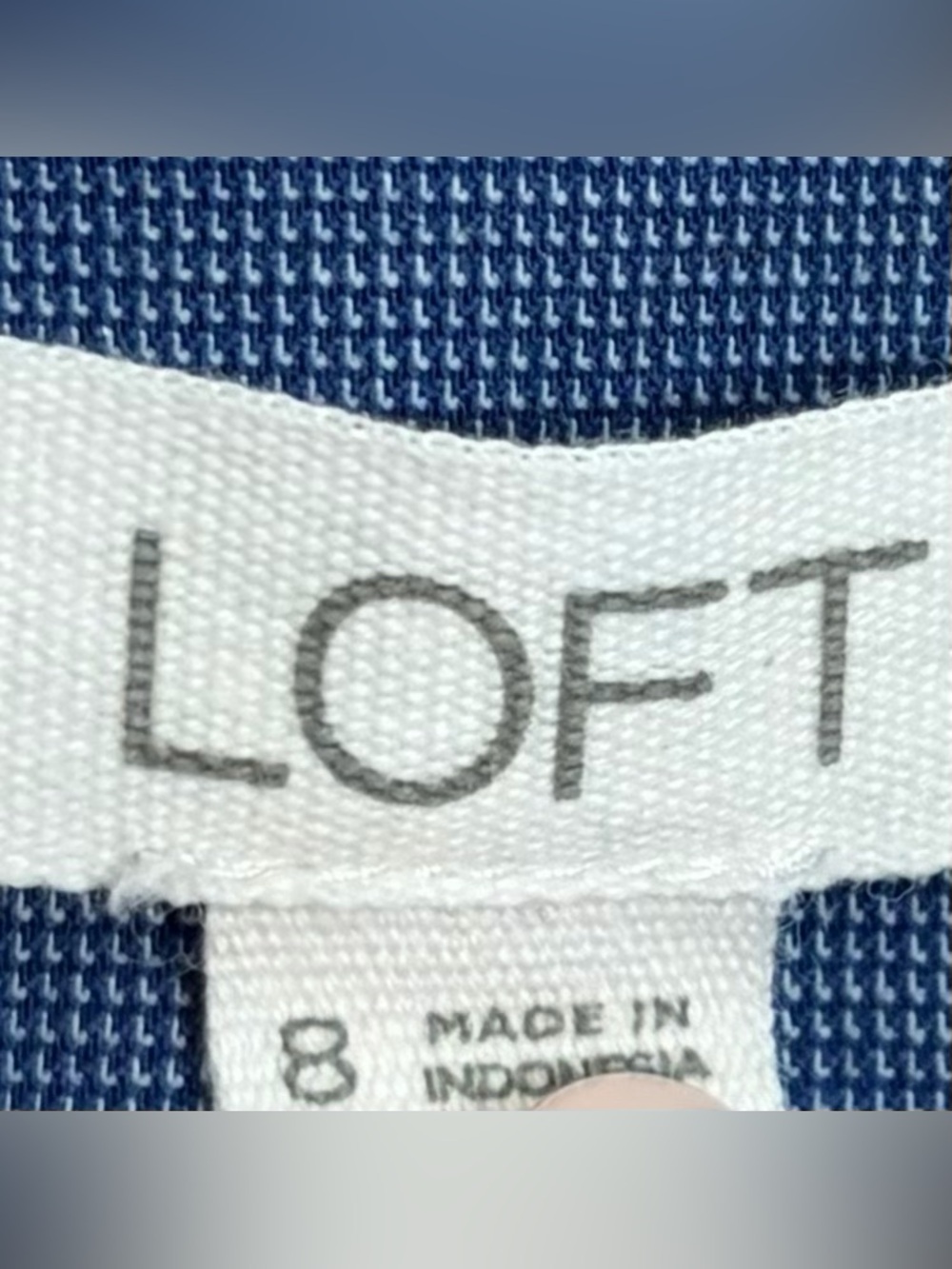 LOFT Riviera Slim Ankle Pants in Texture Blue Multi (8) - Picture 8 of 13